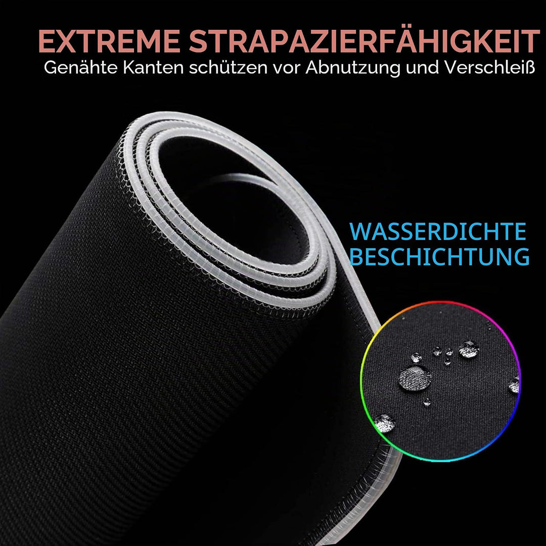 THE G-LAB Pad Rubidum – Gaming-Mauspad RGB – Gaming-Mauspad XXL – LED-Hintergrundbeleuchtung – Feuch
