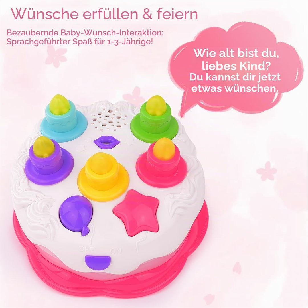 Love&amp;Mini Pretend Geburtstag Kuchen Spielzeug - Musikspielzeug Kuchen für 1 Jahr alte Jungen Mädchen