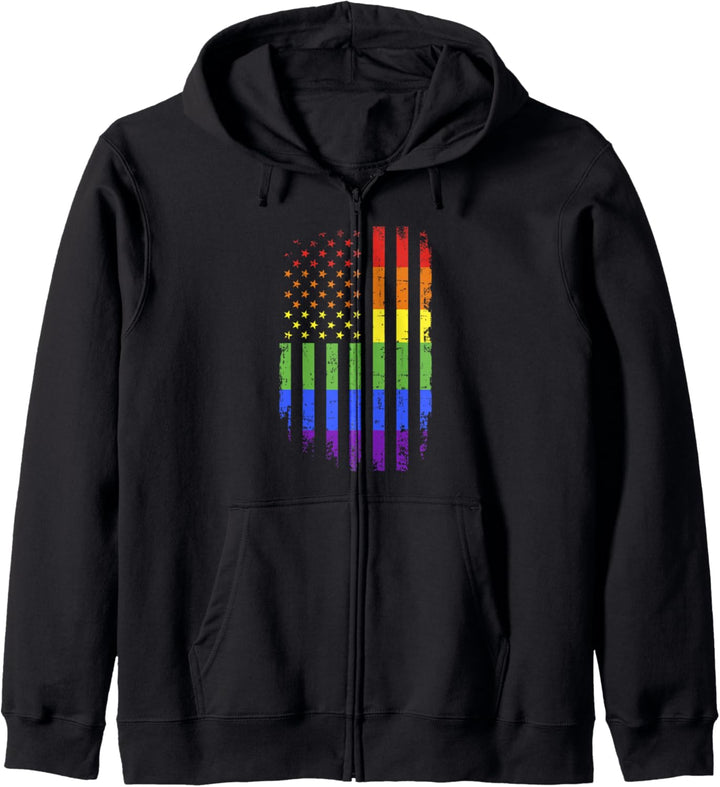 Homosexuell lesbisch Pride month Regenbogen USA Flagge Kapuzenjacke