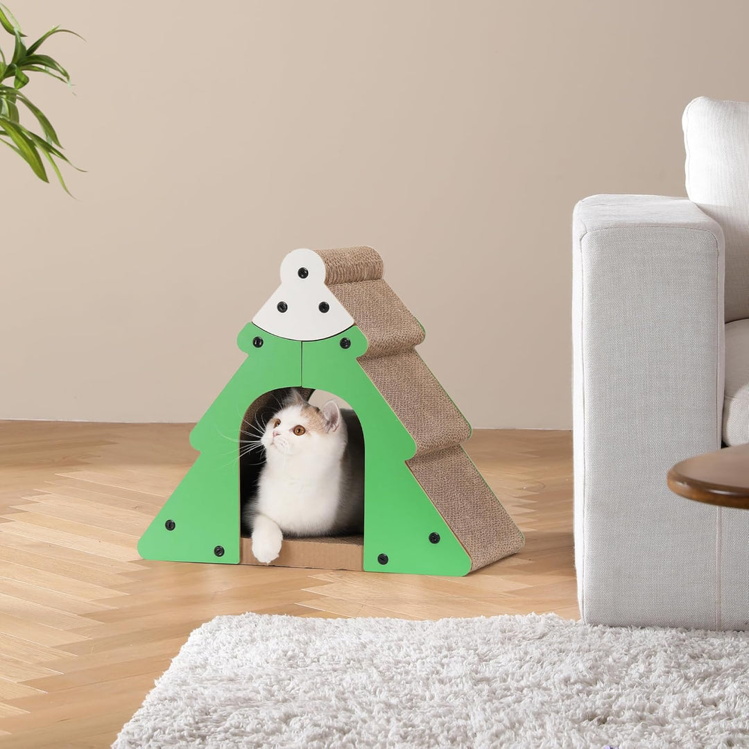 FUKUMARU Kratzbrett Katzen, Hoch Katzenkratzbrett aus Wellpappe, Bergform Vertikale Katzenliege Krat