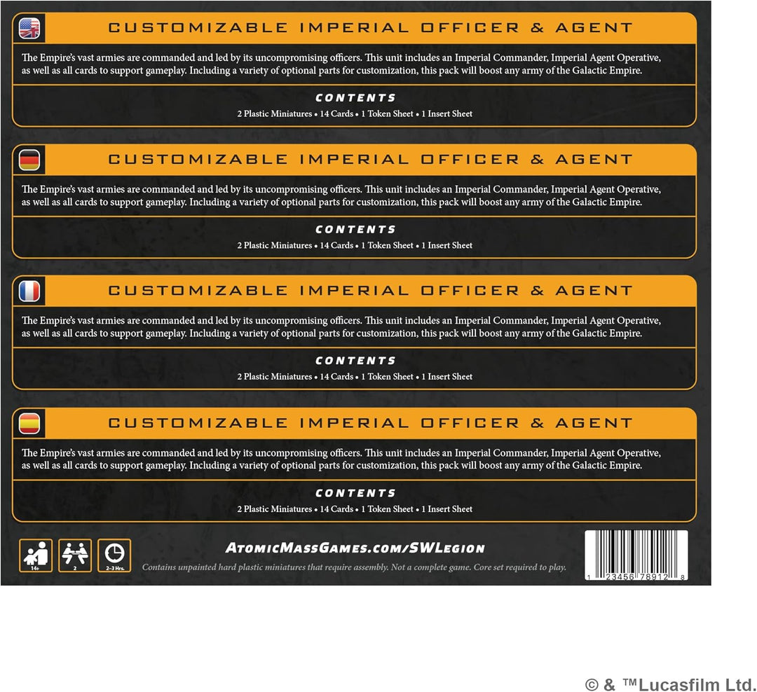 Asmodee, Star Wars: Legion – Customizable Imperial Officer & Agent, Erweiterung, Atomic Mass Games,