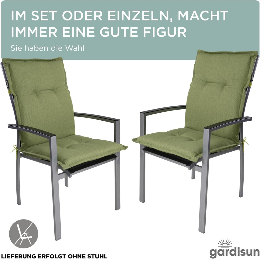 gardisun Gartenstuhlauflagen Niedriglehner I Extra Dicke Sitzauflagen I Made in Europe I Ideale Stuh