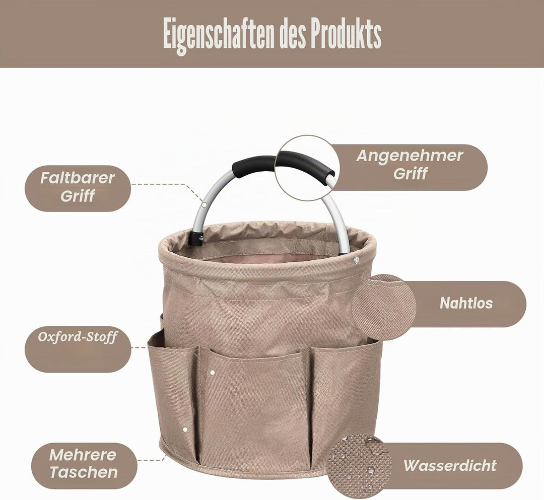 Reinigungskorb, Putzmittel Organizer Werkzeugkorb mit 6 Aussentaschen Aufbewahrungskorb Mit Griff We