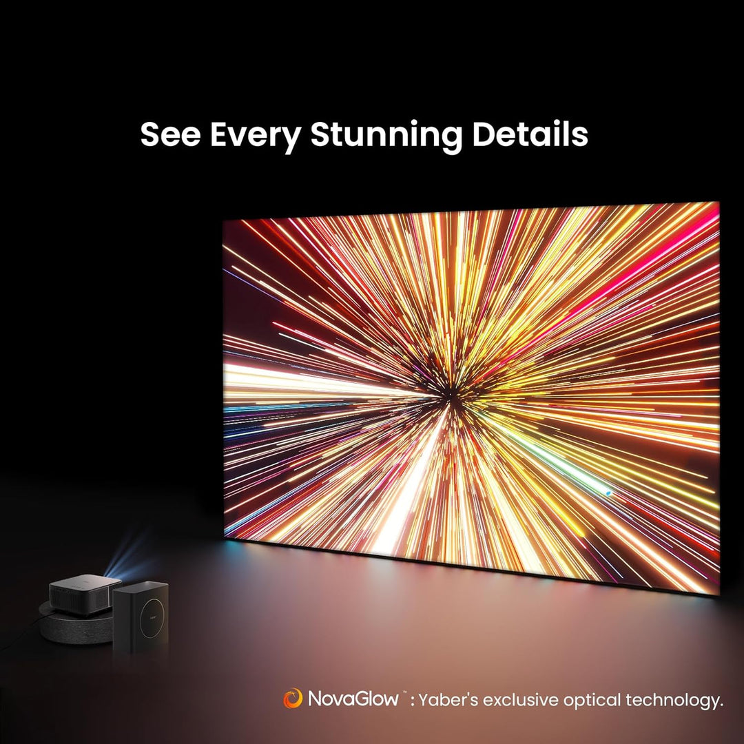 Yaber K3 Pro Projektor mit Subwoofer Set Smart Projektor mit Google TV, 30W Lautsprecher Sound von J