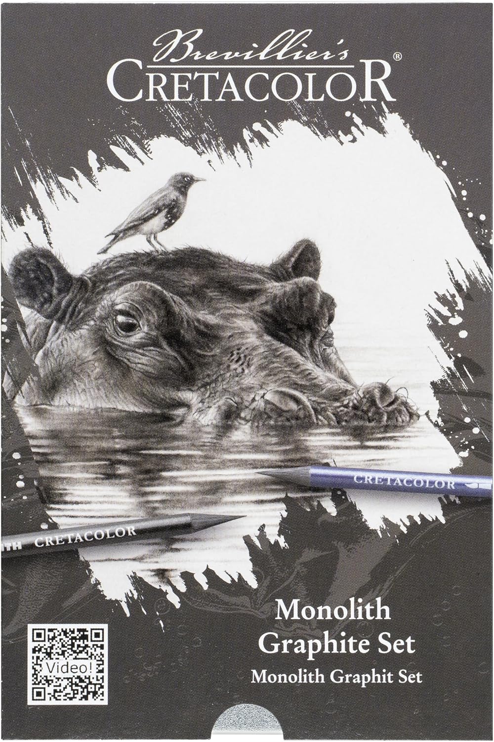 CRETACOLOR Monolith Graphit Set – Künstlerstifte aus Vollmine mit Zubehör – Zeichen-Set mit wasserve