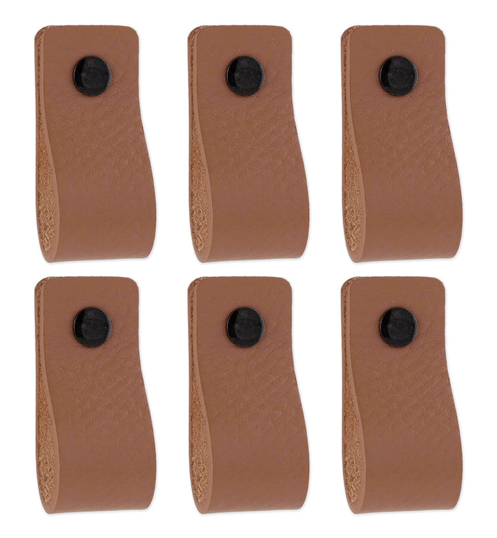Brute Strength - Ledergriffe für Möbel - Taupe - 6 Stück - 12,5 x 2,5 cm - Schrankgriff, Türgriff fü