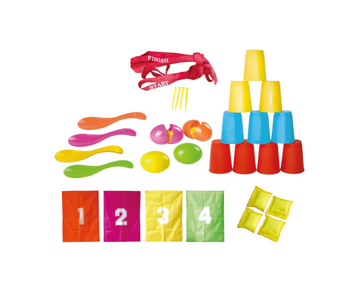 Knorrtoys 56000 - Party Set - "Fun" 32teilig, Sackhüpfen, Eierlaufen, Dosenwerfen Single, Single