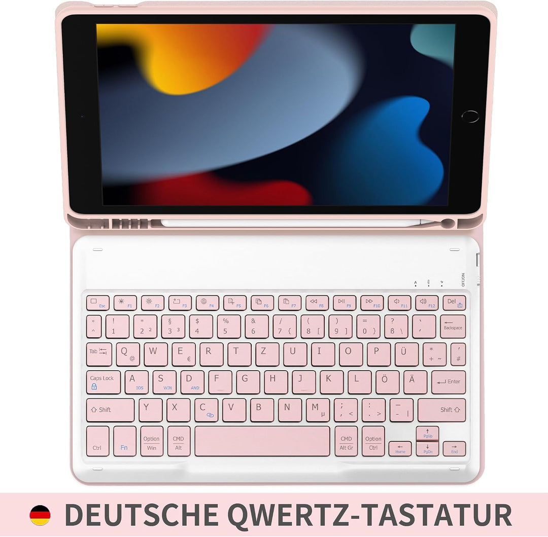 EasyAcc Tastatur Hülle Kompatibel mitiPad 10.2 Zoll (9/8/7 Generation-2021/2020/2019) mit Schutzfoli