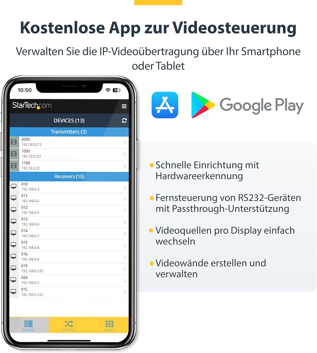 StarTech.com HDMI über IP Extender Kit - Video over IP Externeder mit Videowand unterstützung - HDMI