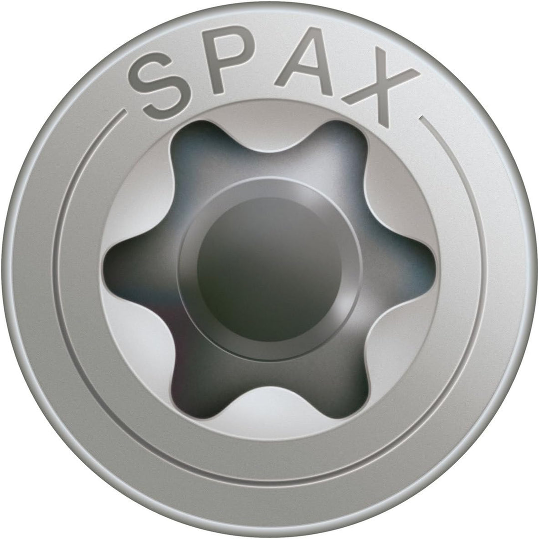 SPAX Universalschraube aus Edelstahl rostfrei A2, 6,0 x 80 mm, 100 Stück, T-STAR plus, Senkkopf, Vol