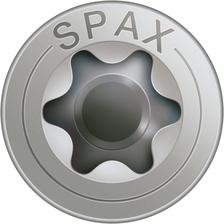 SPAX Universalschraube aus Edelstahl rostfrei A2, 6,0 x 80 mm, 100 Stück, T-STAR plus, Senkkopf, Vol