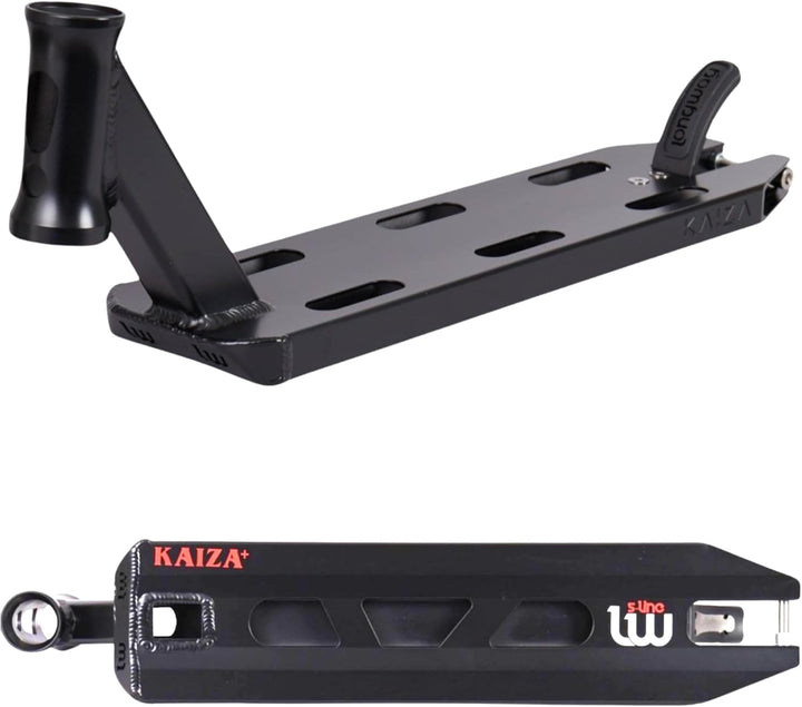 Longway Kaiza V3 Stunt-Scooter Park Deck 480mm 1080g leicht + Fantic26 Sticker Schwarz, Schwarz