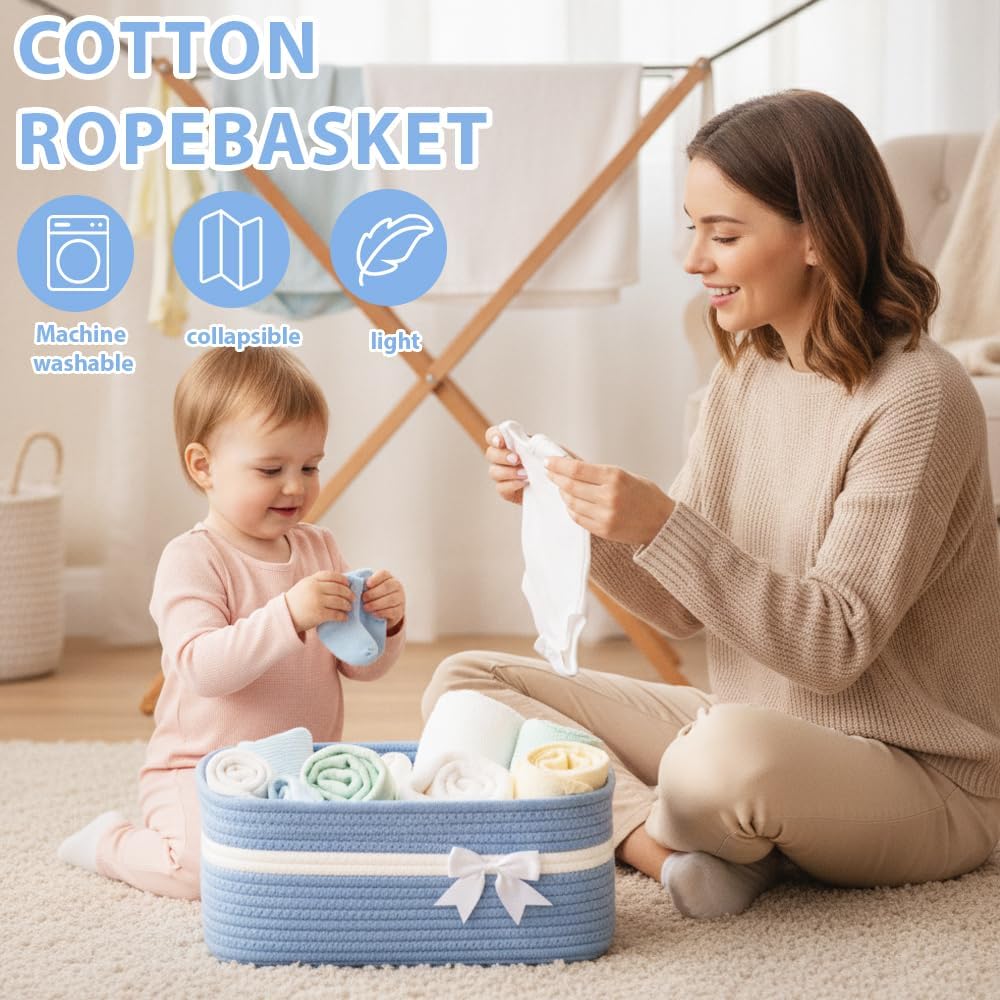 RNPKZ Geschenkkorb Leer Gross, 34x25x15 cm Aufbewahrungskorb mit Geschenktüten & Geschenkschleife, P
