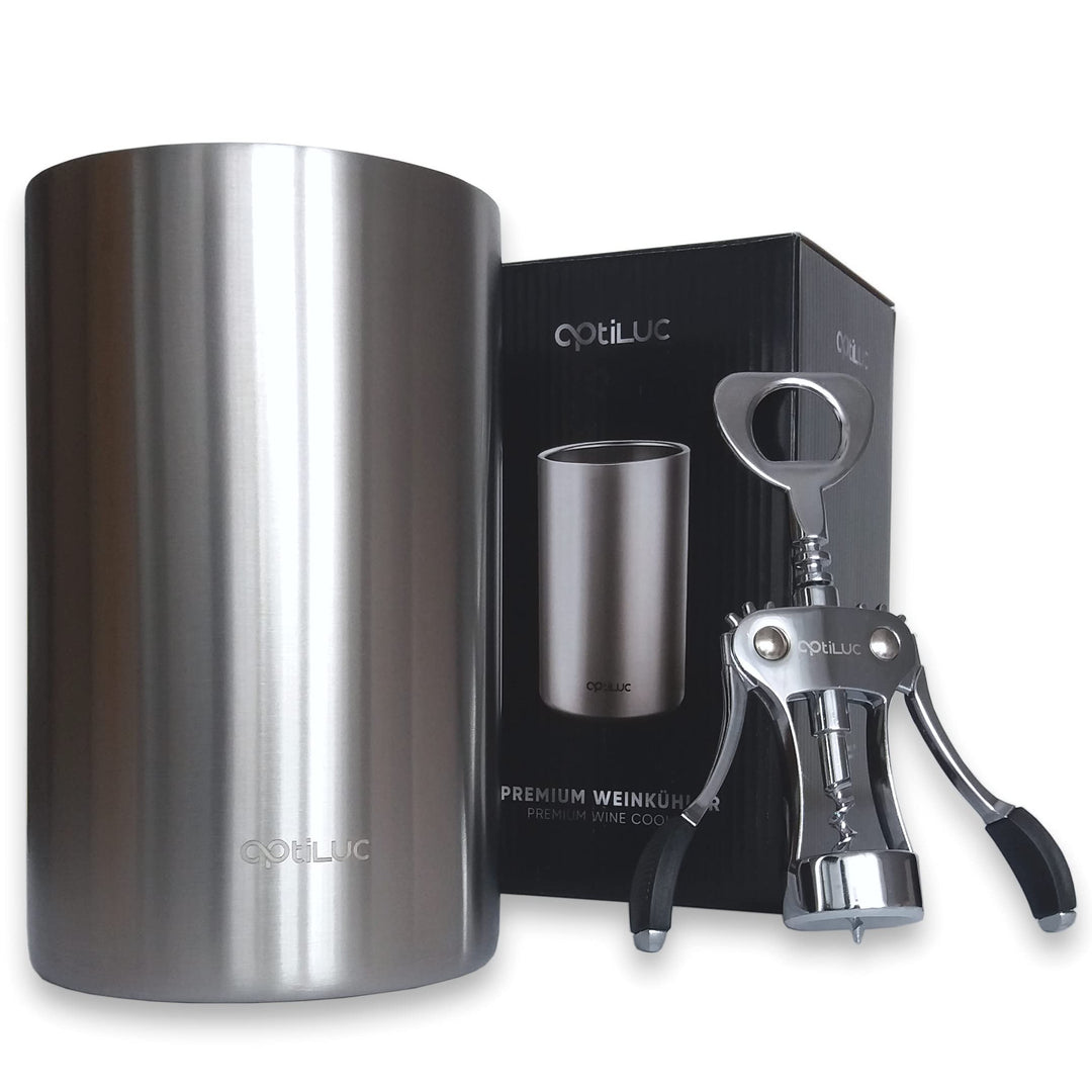 Weinkühler aus Edelstahl, Flaschenkühler Doppelwandig für Wein, Sekt, Champagner, Bier, Glas Flasche