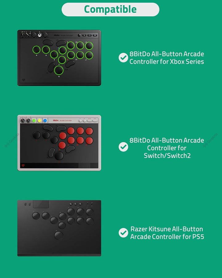 Geekria Hartschalen-Reise-Tragetasche, kompatibel mit Razer Kitsune / 8BitDo All-Tasten-Arcade-Contr