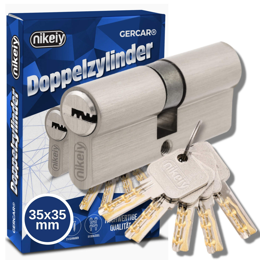 GERCAR Pro 70 mm Schliesszylinder Profilzylinder 35/35 Massiver Doppelzylinder Zylinderschloss Türsc