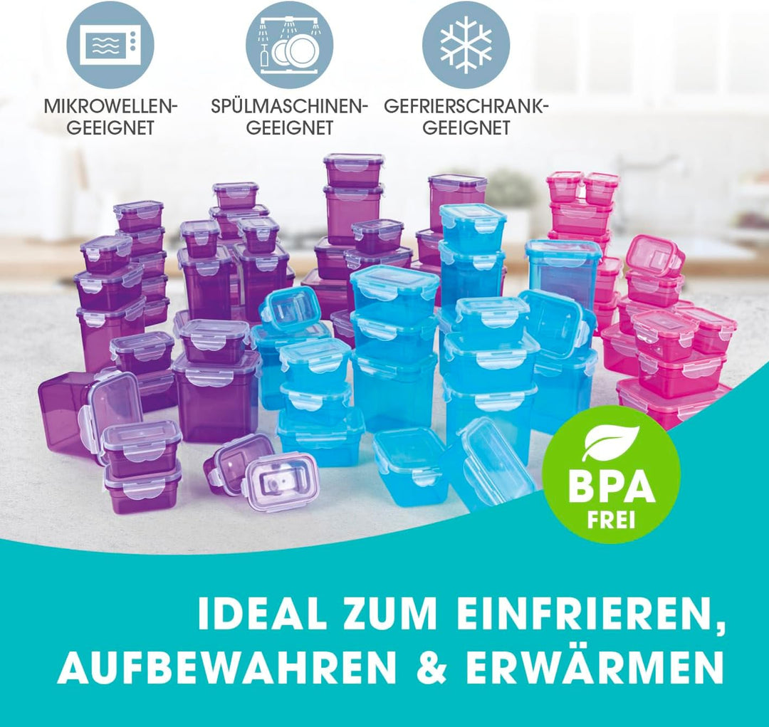 GOURMETmaxx Frischhaltedosen klick-it 72er Set | Spülmaschinen- Mikrowellen- Gefrierschrankgeeignet