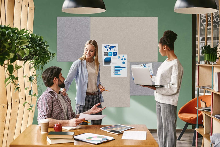 Legamaster Board-Up Akustik Pinboard - quiet grey - 75x100 cm - XL Pinnwand mit Textil-Oberfläche -