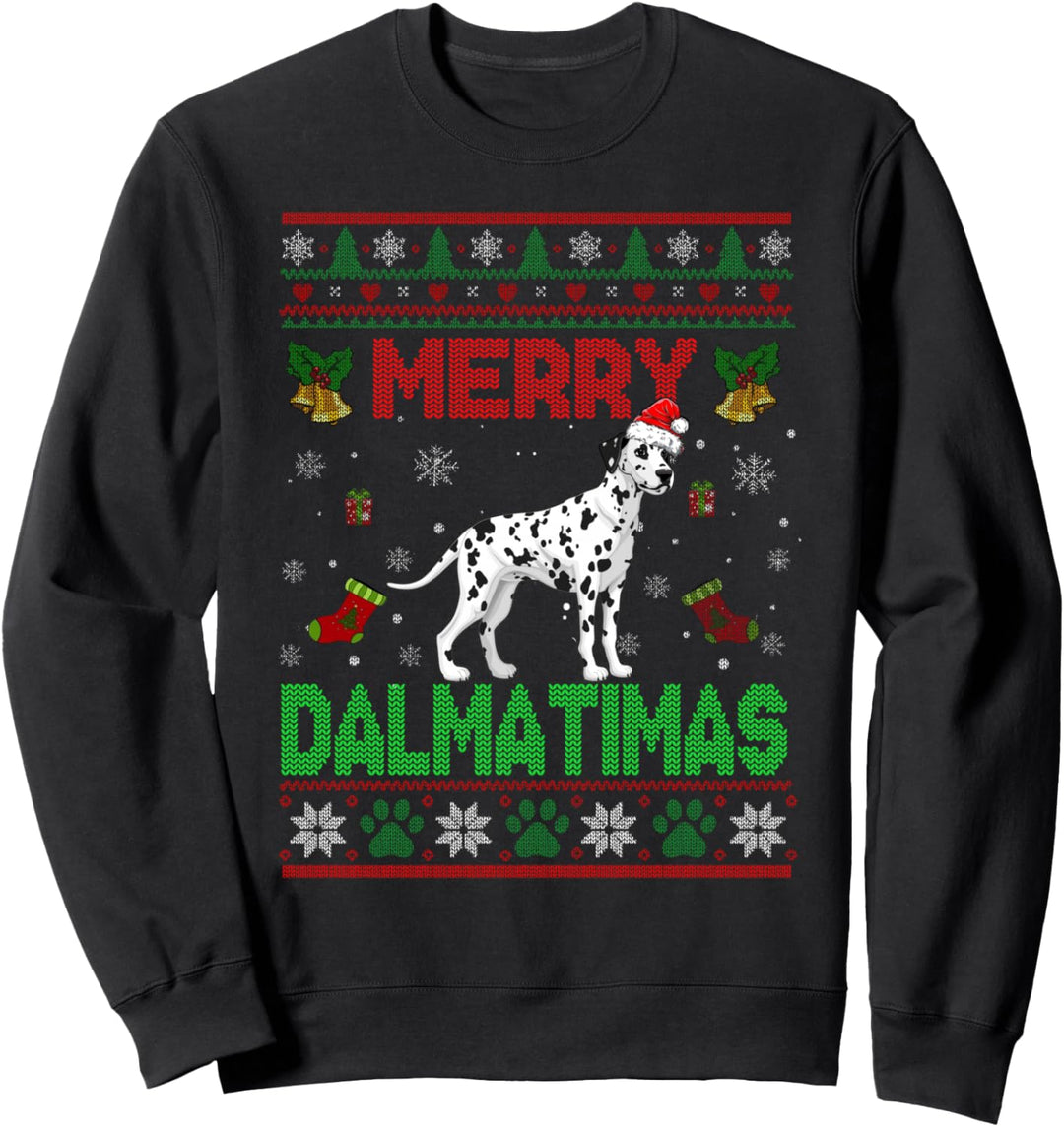 Merry Dalmatiner-Weihnachtspullover mit lustigem Dalmatiner-Motiv Sweatshirt