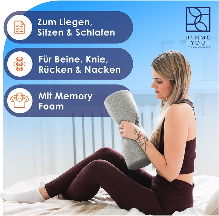 Nackenrolle mit Bezug - Kissenrolle - VERGLEICHSSIEGER SEHR GUT - [MIT PHYSIOTHERAPEUTEN ENTWICKELT]
