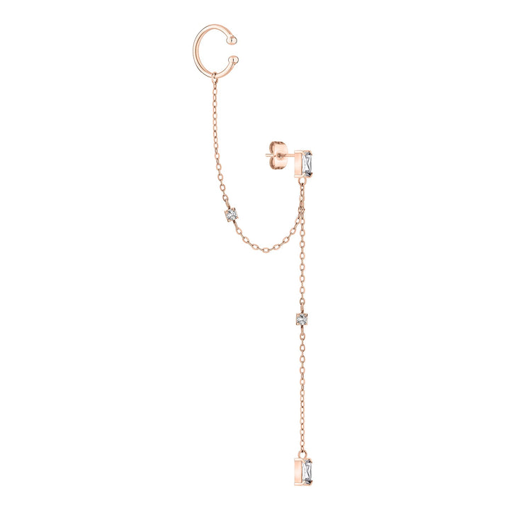 Tamaris Earcuff für Damen, Damen Ohrschmuck wasserfest aus Edelstahl Earcuff Roségold, Earcuff Roség