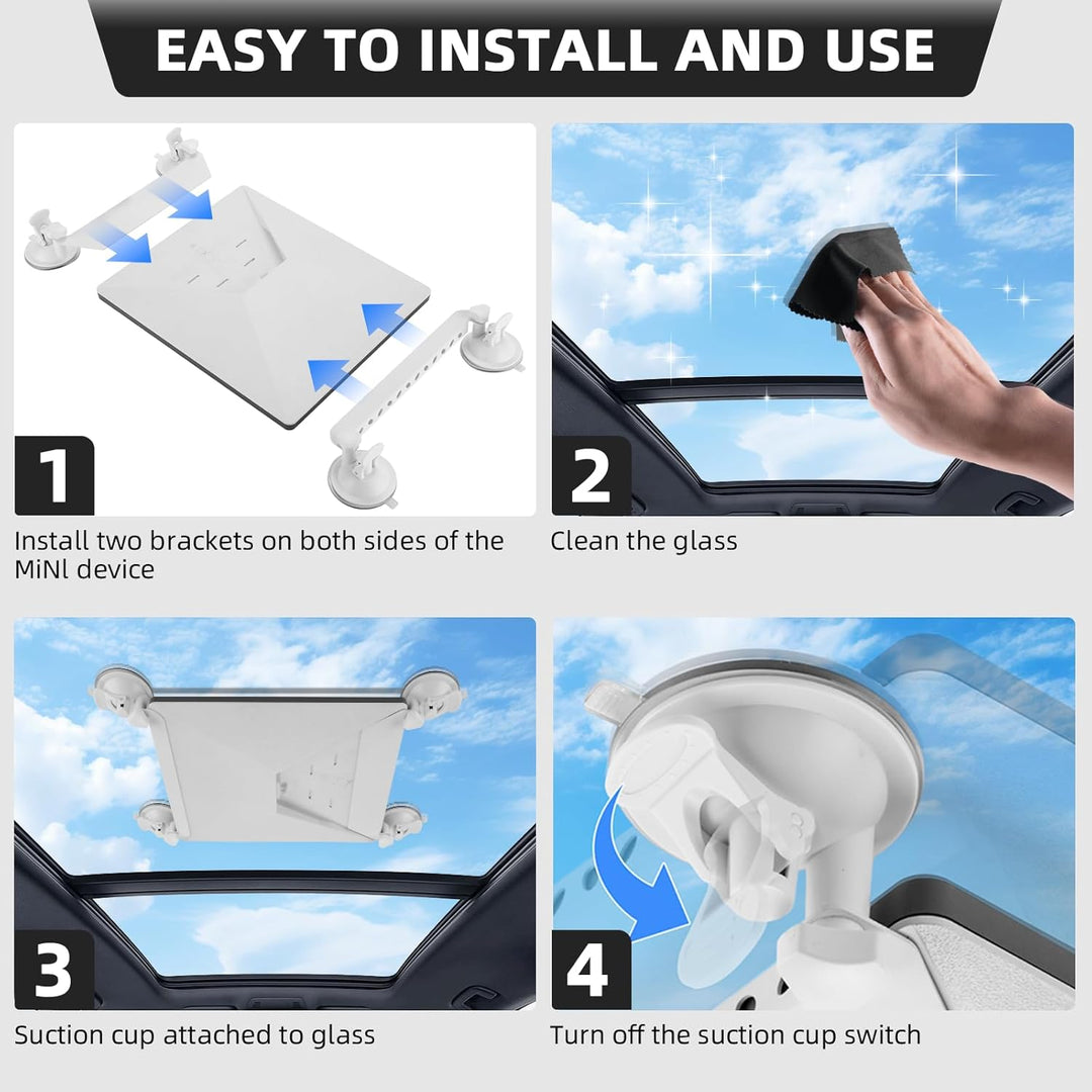 Starlink Mini Saugnapfhalterung,Starlink Mini Autohalterung für Auto Sunroof, RV, Boot & Fenster,Sta