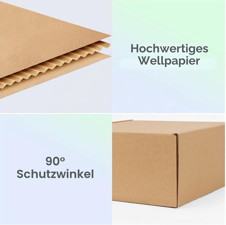 RLAVBL 25 Stück Braune Versandkartons mit den Massen 20,4 x 20,4 x 10,2 cm für den Versand von Gegen