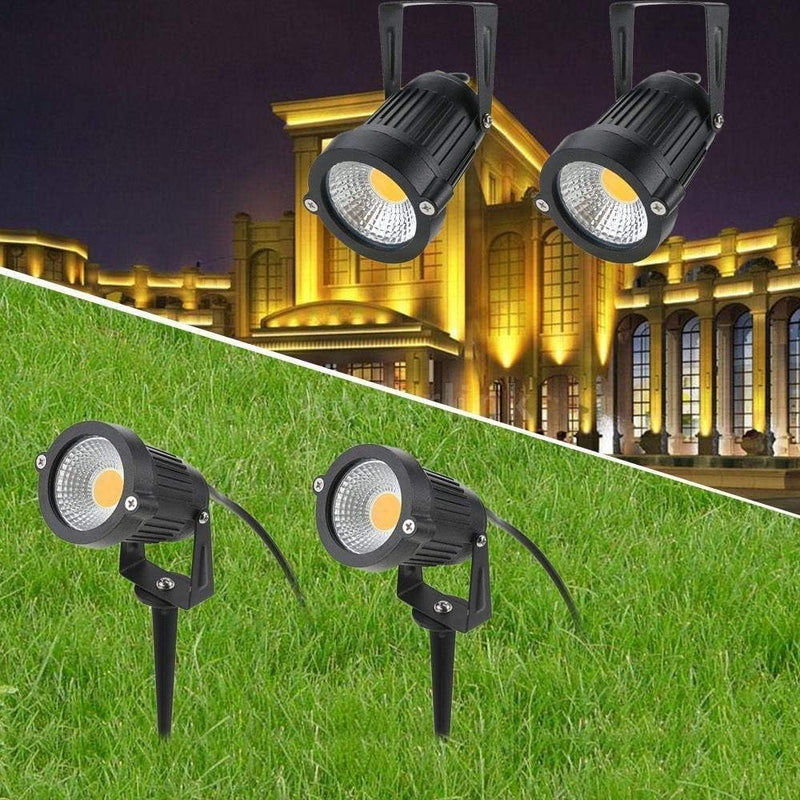 aulyun 4er Set 5W LED Strahler mit Erdspiess, 1.5m Kabel mit Stecker, Led Garten Beleuchtung, Garten