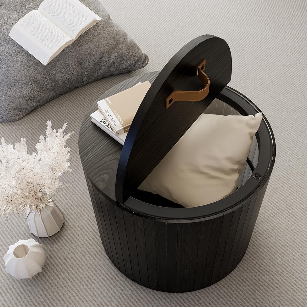 Vicco Couchtisch Tavilo, Eiche/Schwarz, 38 x 38 cm, mit Liftfunktion und Abnehmbarer Seitenwand Oak/
