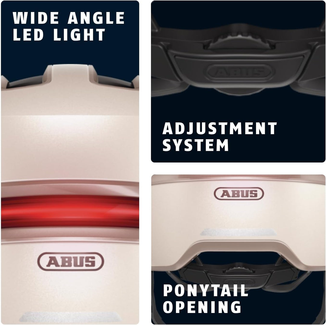 ABUS Urban Helm HUD-Y - mit magnetischem, aufladbarem LED-Rücklicht &amp; Magnetverschluss - Cooler Fahr