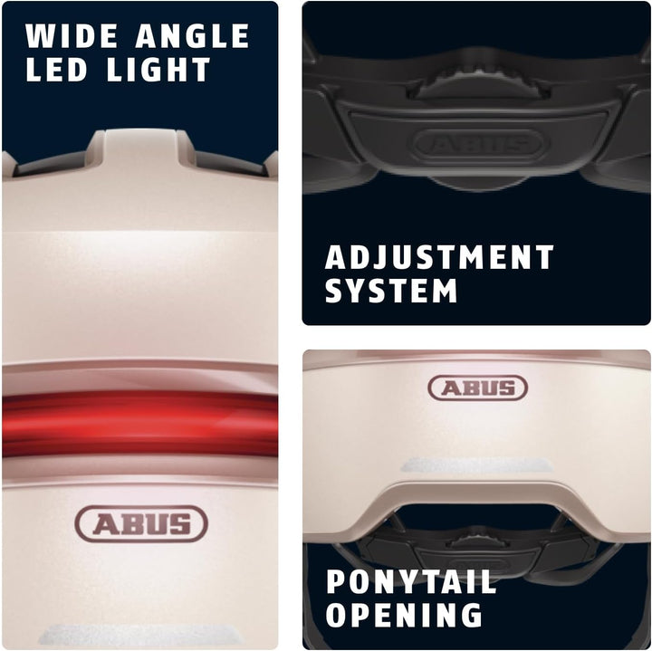 ABUS Urban Helm HUD-Y - mit magnetischem, aufladbarem LED-Rücklicht &amp; Magnetverschluss - Cooler Fahr