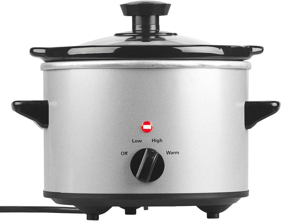 Rosenstein & Söhne Slow Cooker: Elektrischer Schongarer, Keramik-Gartopf, Glasdeckel, 1,4 Liter, 100
