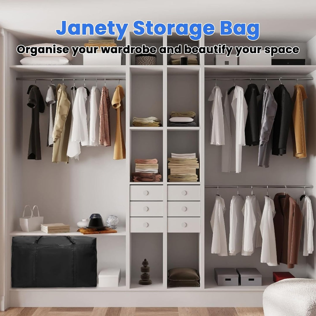 Janety 300L Grosse Aufbewahrungstasche, 1 Stück verdickte gross Kleidung Storage Bag Organizer mit R