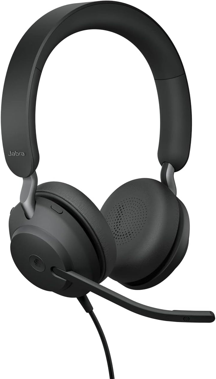 Jabra Evolve2 40 PC Headset – Noise Cancelling Microsoft Teams Certified Stereo Headphones With 3-Mi