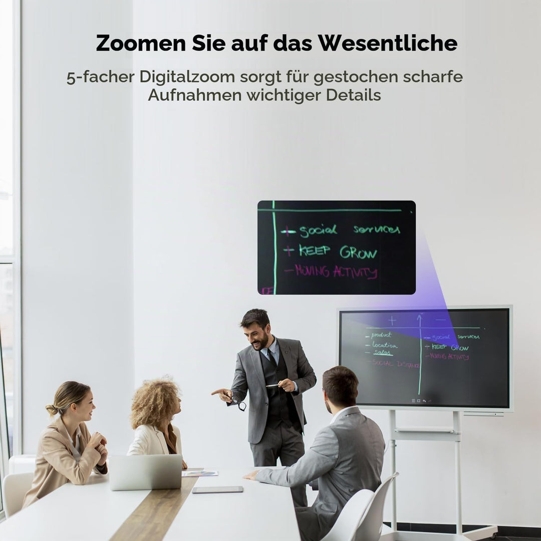 NEARITY C45 2K Videokonferenz-Webcam mit Mikrofon und Lautsprecher, All-in-One Webcam mit 4 Noise Ca