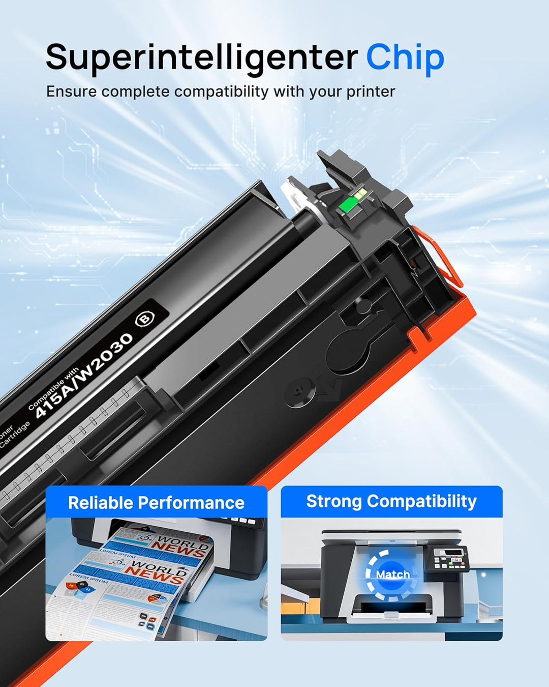 GPC IMAGE 415A Toner (Mit Chip) Kompatible für HP 415A Toner für HP 415X W2030A W2030X Color LaserJe