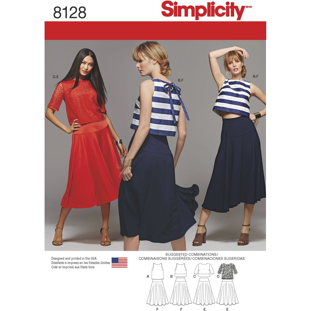 Simplicity Muster 8128 Misses '2 Stück Kleid Schnittmuster, weiss, Grösse R5