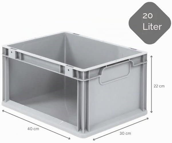 SparSet 10x Eurobox NextGen Store | HxBxT 22x30x40cm | 20 Liter | Seite offen | Eurobehälter, Transp