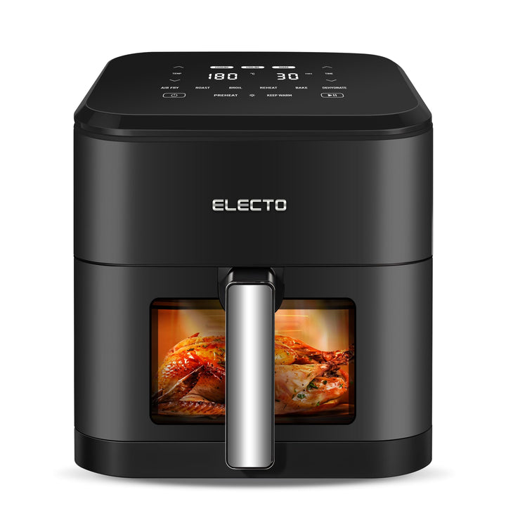 ELECTO - Heissluftfritteuse 8L Smart 2000W – App-Steuerung via WiFi – 8 Automatikprogramme – Antihaf