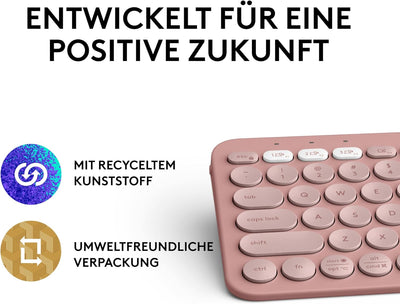 Logitech Pebble Keys 2 K380s, kabellose Multi-Device Bluetooth-Tastatur mit anpassbaren Sondertasten