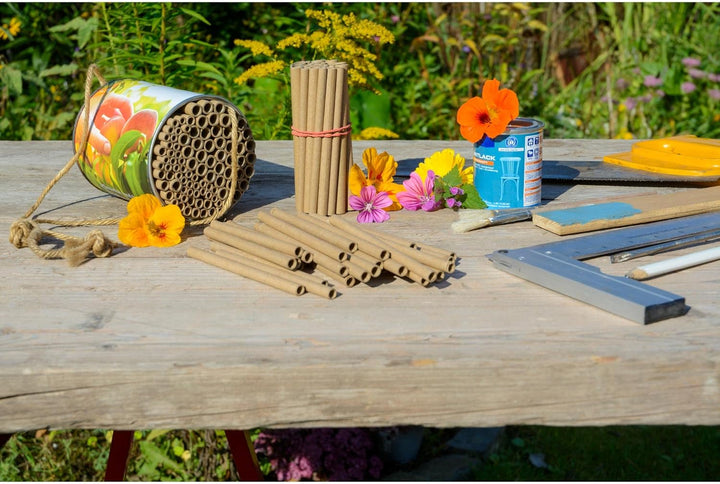 dobar® 22890e Pappröhrchen 450er Set - Füllung für Bienenhotels aus 100% recyceltem Altpapier - Wild