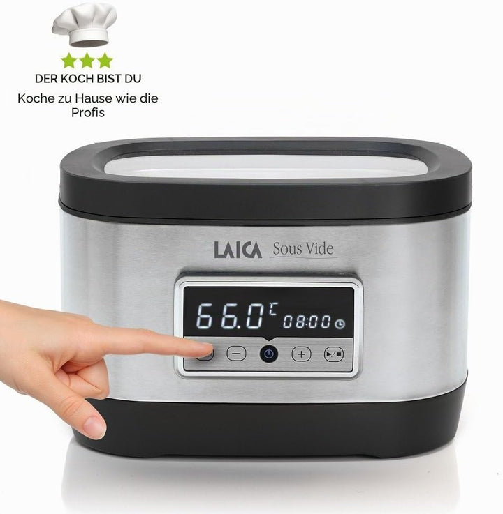 LAICA SVC200 Sous Vide Garer mit Vakuumierbeutel im Wasserbad, 700 Watt