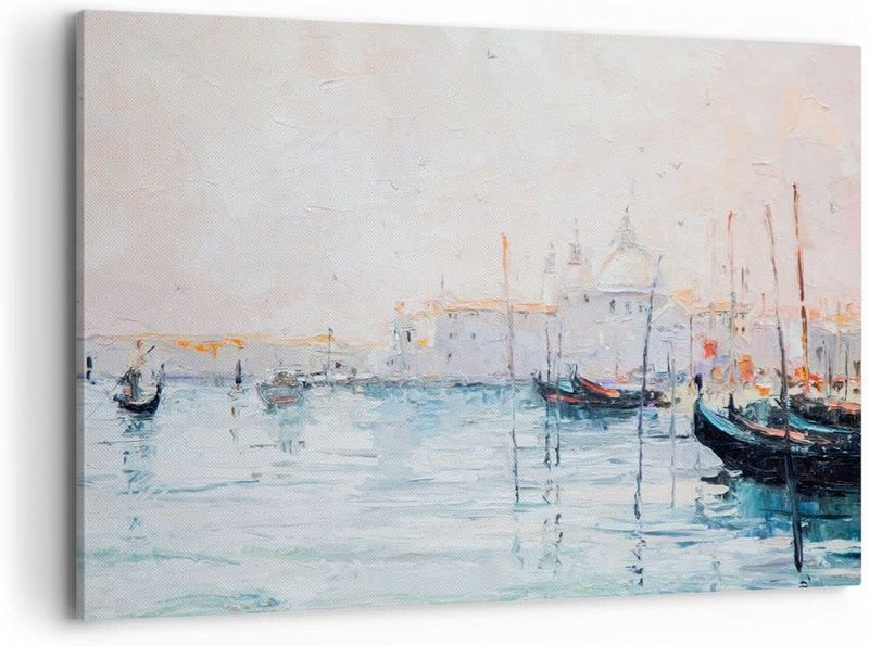 Bilder auf Leinwand 100x70cm Leinwandbild mit Rahmen Venedig Basilika Gross Wanddeko Bild Schlafzimm