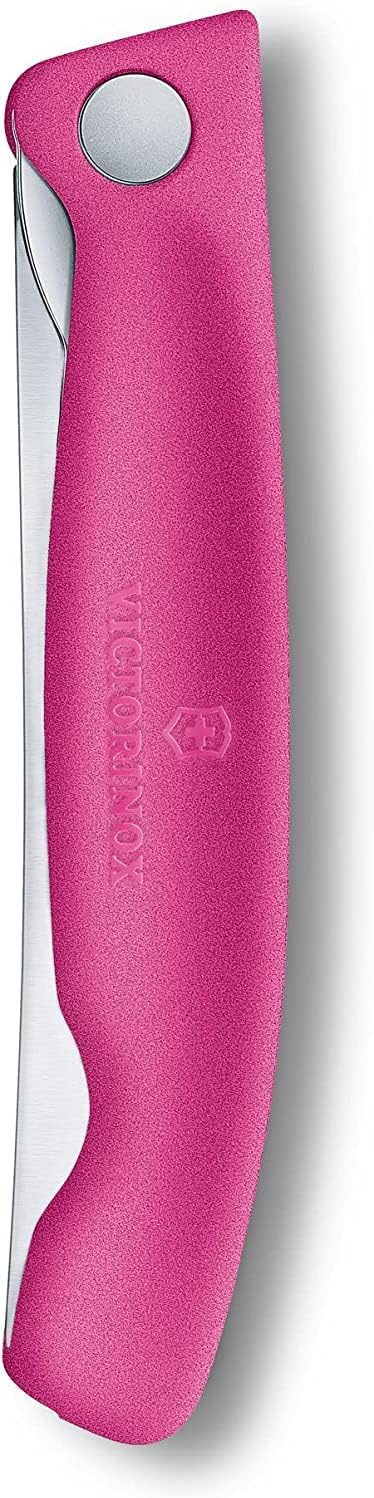 Victorinox 2-tlg Swiss Classic Faltbares Gemüsemesser/Tafelmesser Set, Wellenschliff pink Pink Duo P