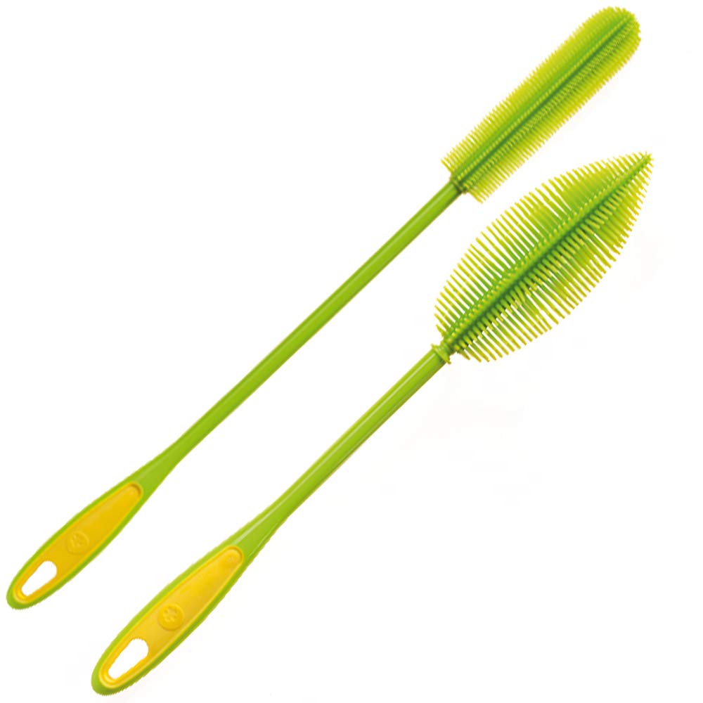 Kochblume Flaschenbürste 36cm & Flaschenbürste Slim 2er Set | Premium-Silikon & BPA frei| Hitzbestän