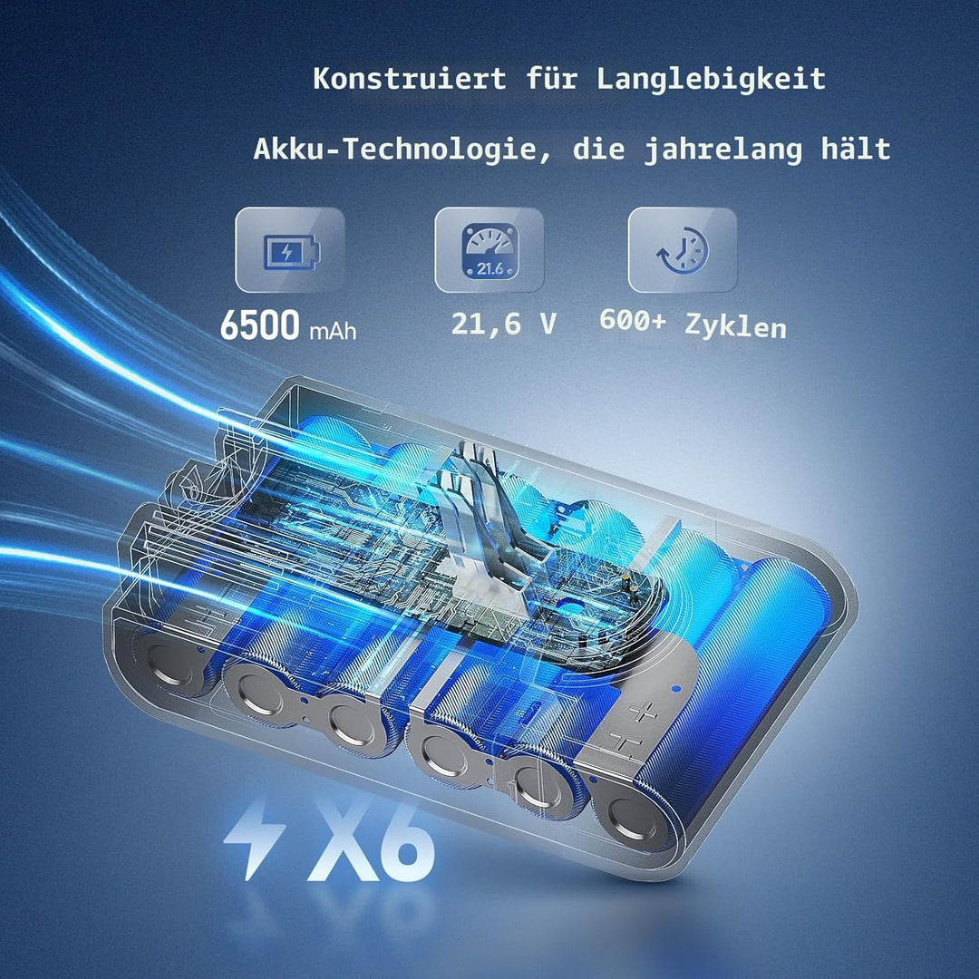Keenstone V6 6500mAh Akku für Dyson V6 DC62, Ersatzakku für Dyson DC58 DC59 DC61 Animal DC72 DC74 SV