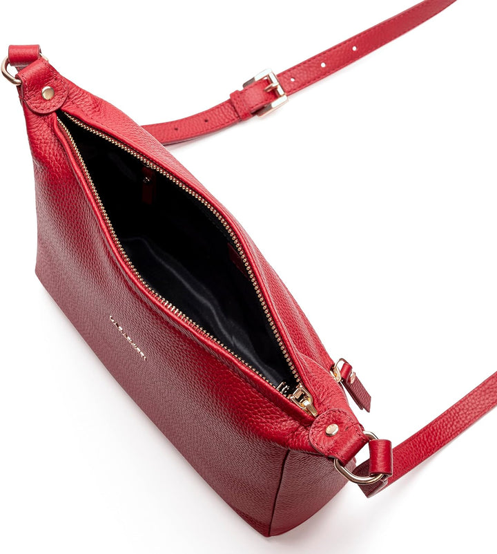 Lazarotti Bologna Leder Umhängetasche Damen | verstellbarer Schultergurt | grosse Crossbody Bag | Sc