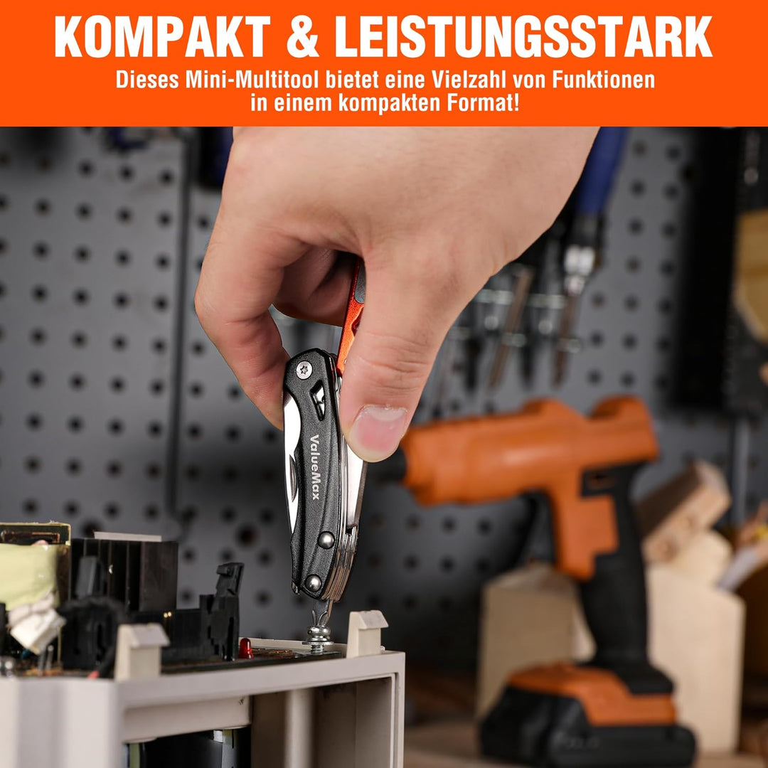 ValueMax Multifunktionszange, 9-in-1 Mini Multitool, Multifunktionstool mit Zange und Messer, Campin