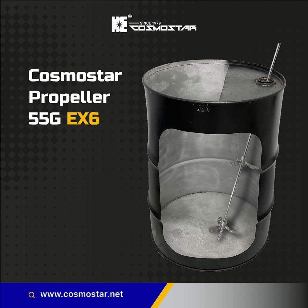 COSMOSTAR Edelstahl Rührmischer mit ausziehbaren Flügeln, 208 Liter / 55 Gallonen Farbmischer Rührpr