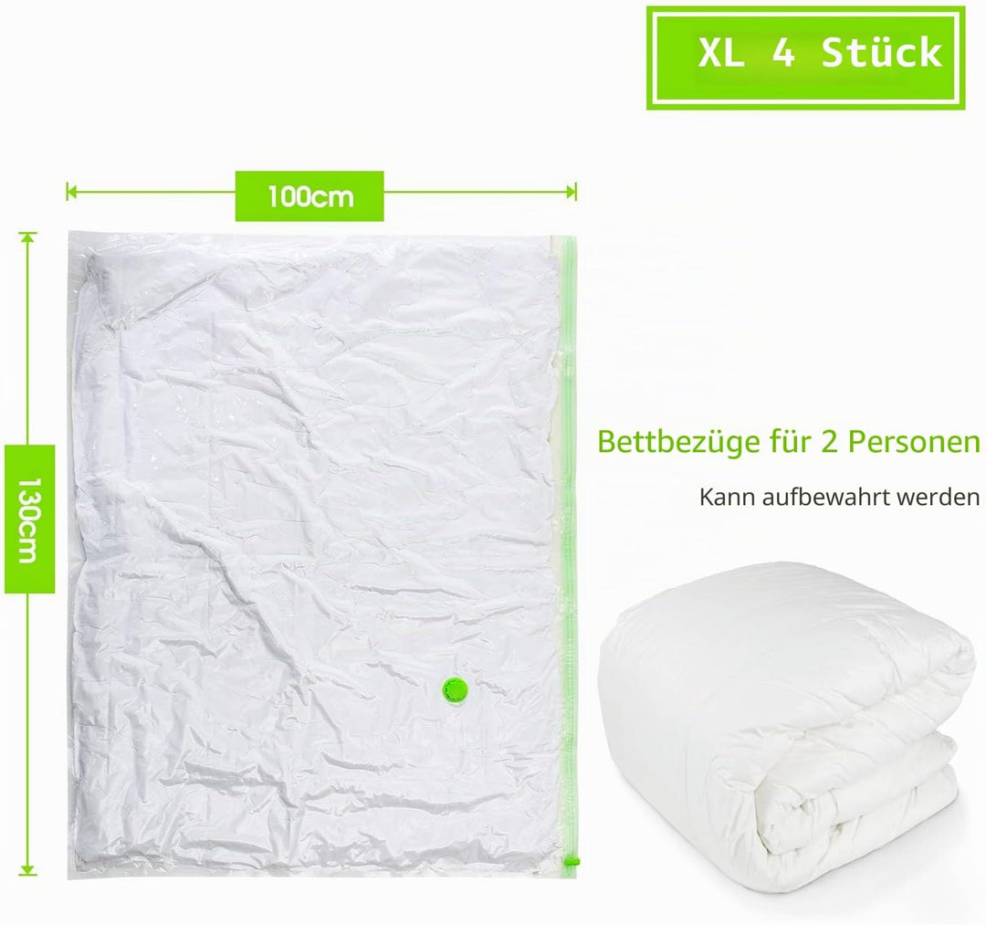 Opaza XXL Vakuumbeutel für Bettdecken, 4er Set Extra gross [130 x 100 cm] Vakuumbeutel für Kleidung,